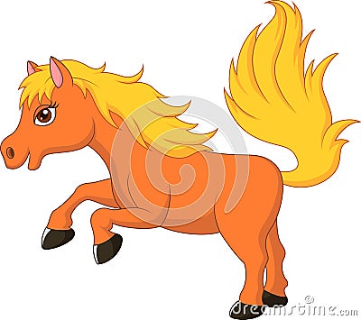 Cute pony horse cartoon Vector Illustration