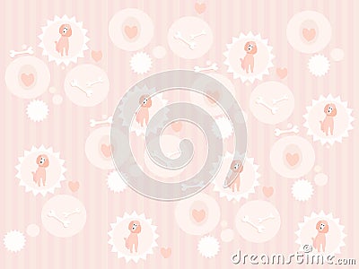 Cute poodle seamless pattern Vector Illustration
