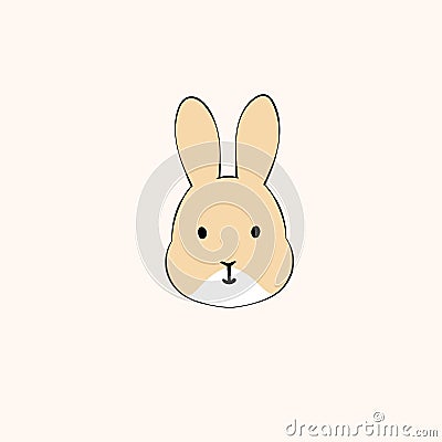 Cute portrait rabbit cartoon hand drawn vector illustration Cartoon Illustration