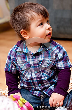 Cute preschool boy Stock Photo