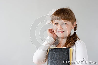 Cute preteen schoolgirl portrait Stock Photo