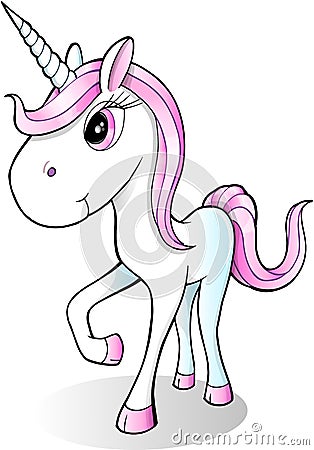 Cute Pretty Unicorn Vector Vector Illustration