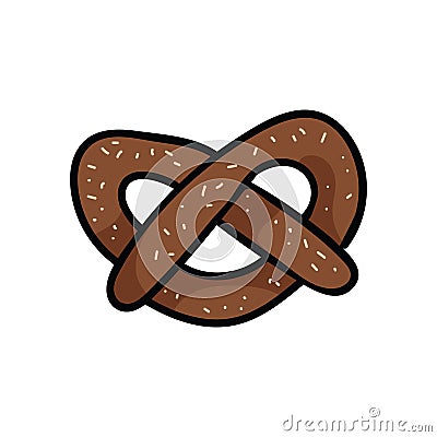 Cute pretzel cartoon vector illustration motif set Cartoon Illustration