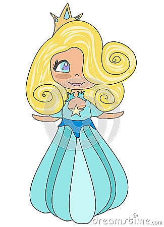 Cute princess - doodle illustration Vector Illustration