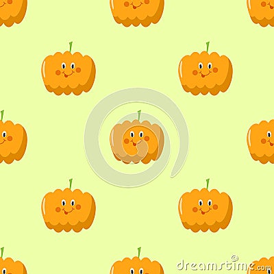 Cute pumpkin cartoon seamless pattern Stock Photo