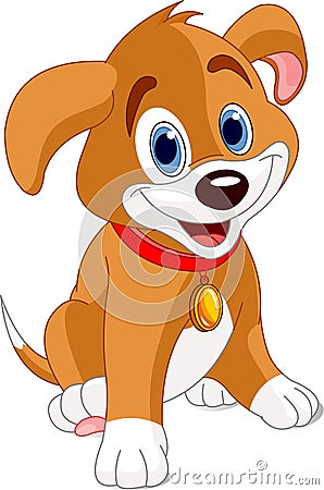 Cute Puppy Vector Illustration