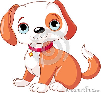 Cute Puppy Vector Illustration