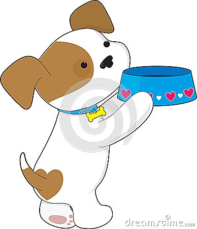 Cute Puppy Asking for Food Vector Illustration