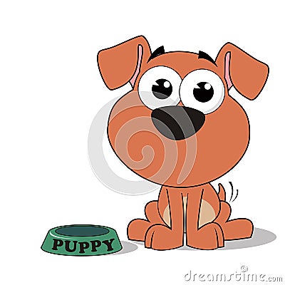 Cute Puppy Cartoon Vector Illustration