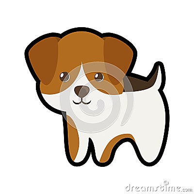 cute puppy little portrait lovely Cartoon Illustration