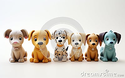 a Cute Puppy Pattern for Whimsical Figurines. Generative AI Stock Photo