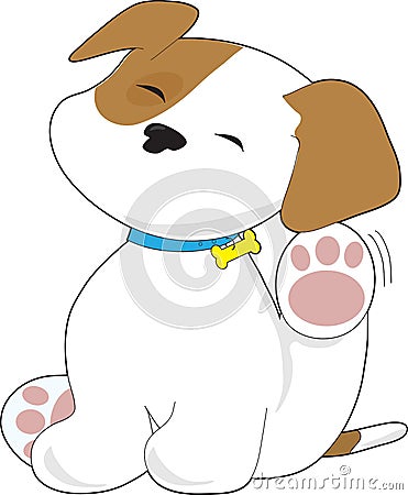 Cute Puppy Sign Vector Illustration