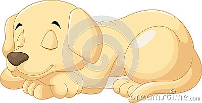 Cute puppy sleeping Cartoon Illustration