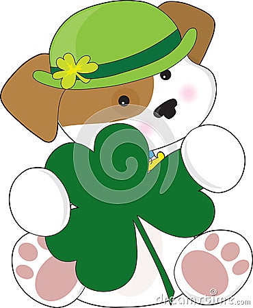 Cute Puppy St Pats Stock Photo