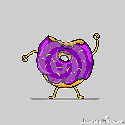 angry donut With A Mouth Bite Vector Icon Illustration Vector Illustration