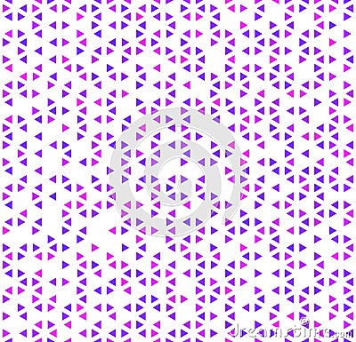 Cute purple triangles on white, abstract seamless pattern Vector Illustration