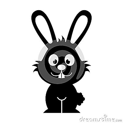 Cute rabbit character icon Vector Illustration