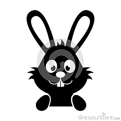 Cute rabbit character icon Vector Illustration