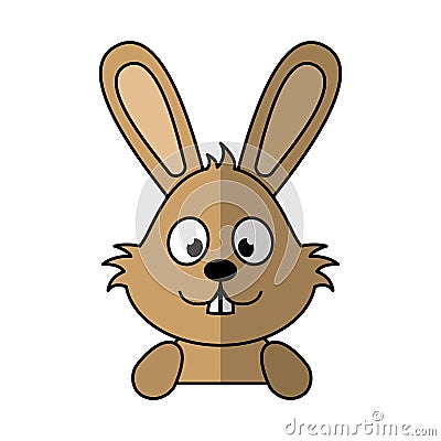 Cute rabbit character icon Vector Illustration