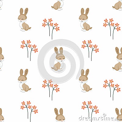 Cute rabbit pattern Vector Illustration