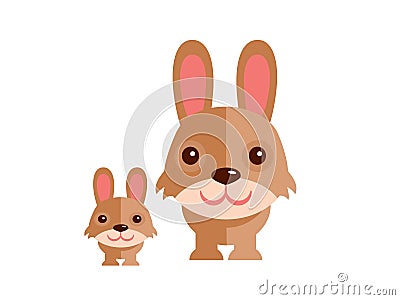 Cute rabbit vector on a white background Stock Photo