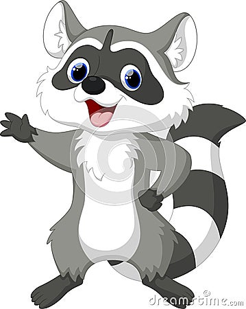 Cute raccoon cartoon Stock Photo