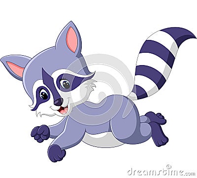 Cute raccoon cartoon Vector Illustration