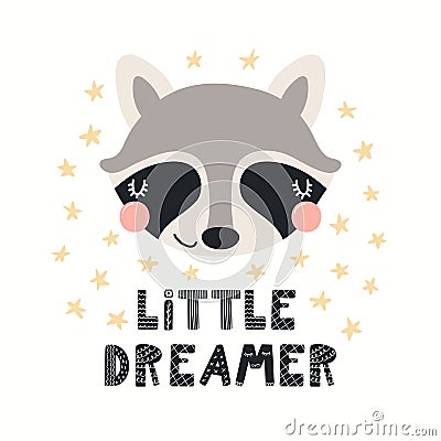 Cute raccoon illustration Vector Illustration