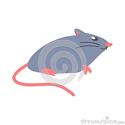 cute rat, mouse side view in flat cartoon style. mice, animal, rodent. vector graphic. Vector Illustration