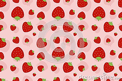 Strawberry seamless pattern background by Pitripiter Vector Illustration