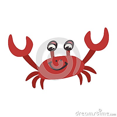 Cute Red Crustacean Crab vector illustration Vector Illustration