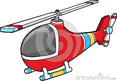 Cute Red Helicopter Vector Vector Illustration