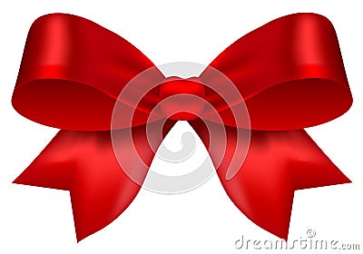 Cute red velvet bow Stock Photo