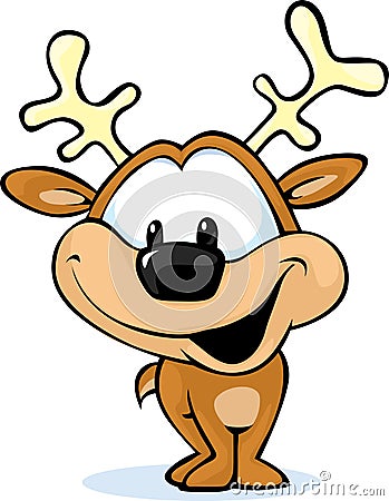 Cute reindeer on abstract background - vector Vector Illustration