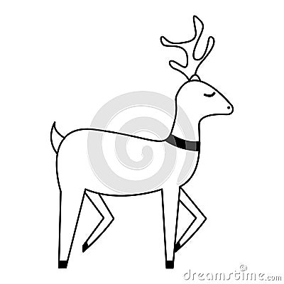 Cute reindeer christmas icon Vector Illustration