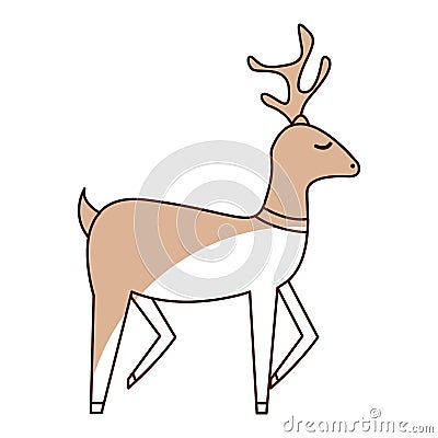 Cute reindeer christmas icon Vector Illustration