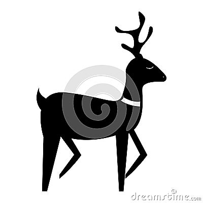 Cute reindeer christmas icon Vector Illustration