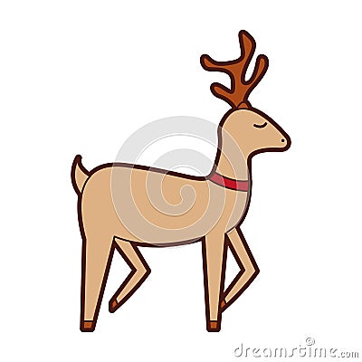 Cute reindeer christmas icon Vector Illustration