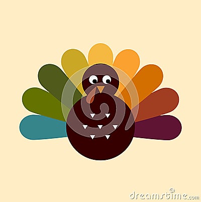 Cute retro Thanksgiving Turkey Vector Illustration