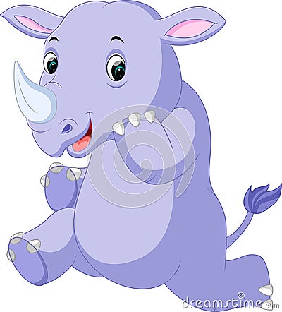 Cute rhino cartoon Vector Illustration