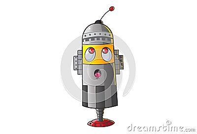 Cute Robot Amazed. Stock Photo