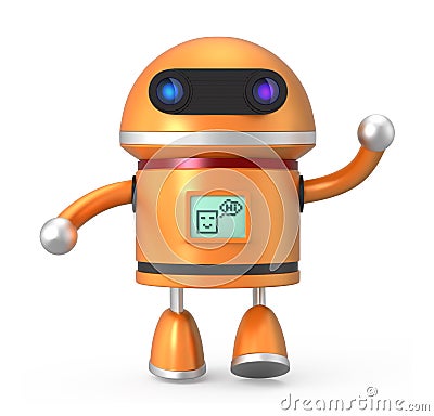 Cute robot say hello Stock Photo