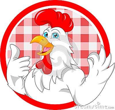 Cute rooster cartoon Vector Illustration