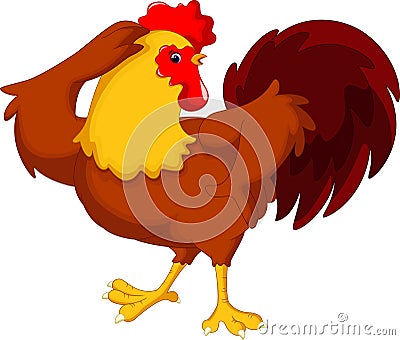 Cute rooster cartoon Stock Photo