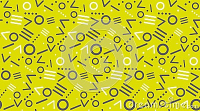 Cute 80`s style seamless geometric pattern Vector Illustration