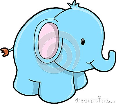 Cute Safari Elephant Vector Vector Illustration