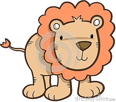 Cute Safari Lion Vector Illustration