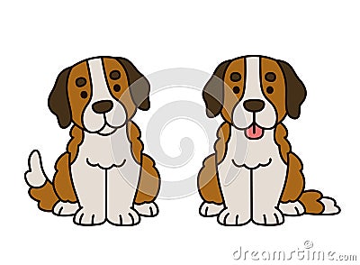 Cute Saint Bernard puppy Vector Illustration