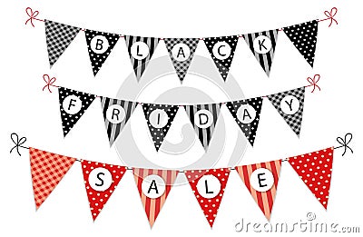 Cute SALE bunting flags as garlands Vector Illustration