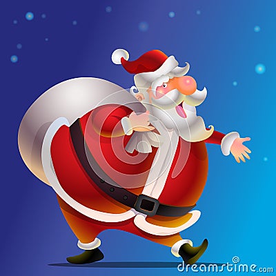 Cute Santa Claus cartoon happy Vector Illustration